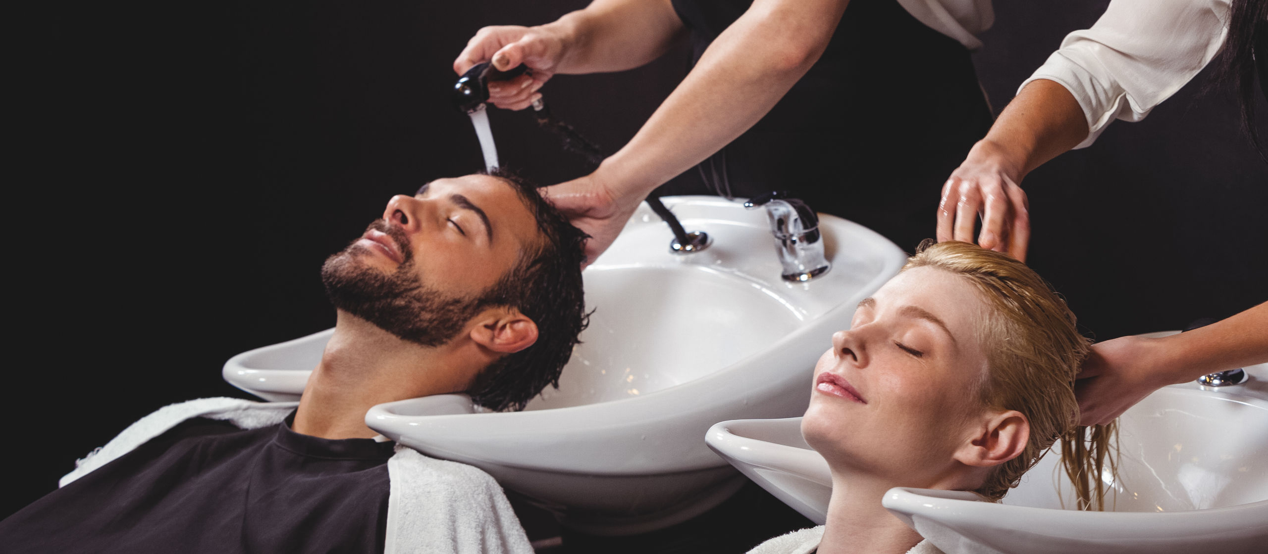 Customers getting their hair wash